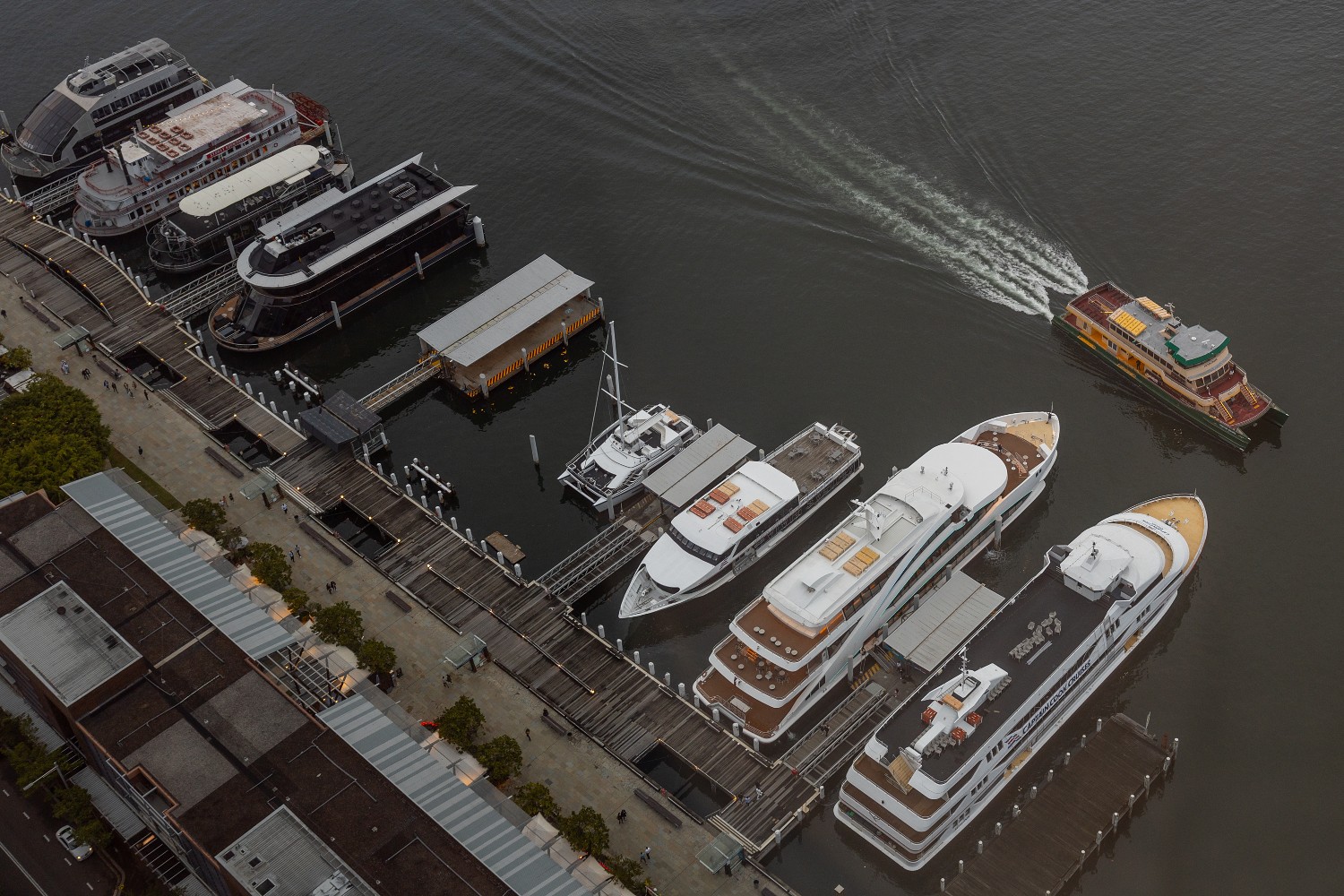 Yachts at a dock