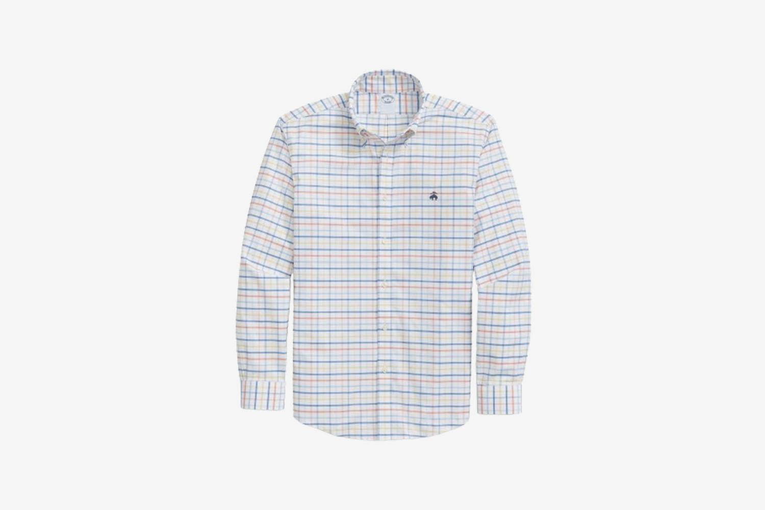 Stretch Cotton Non-Iron Oxford Polo Button Down Collar, Multi Windowpane Shirt