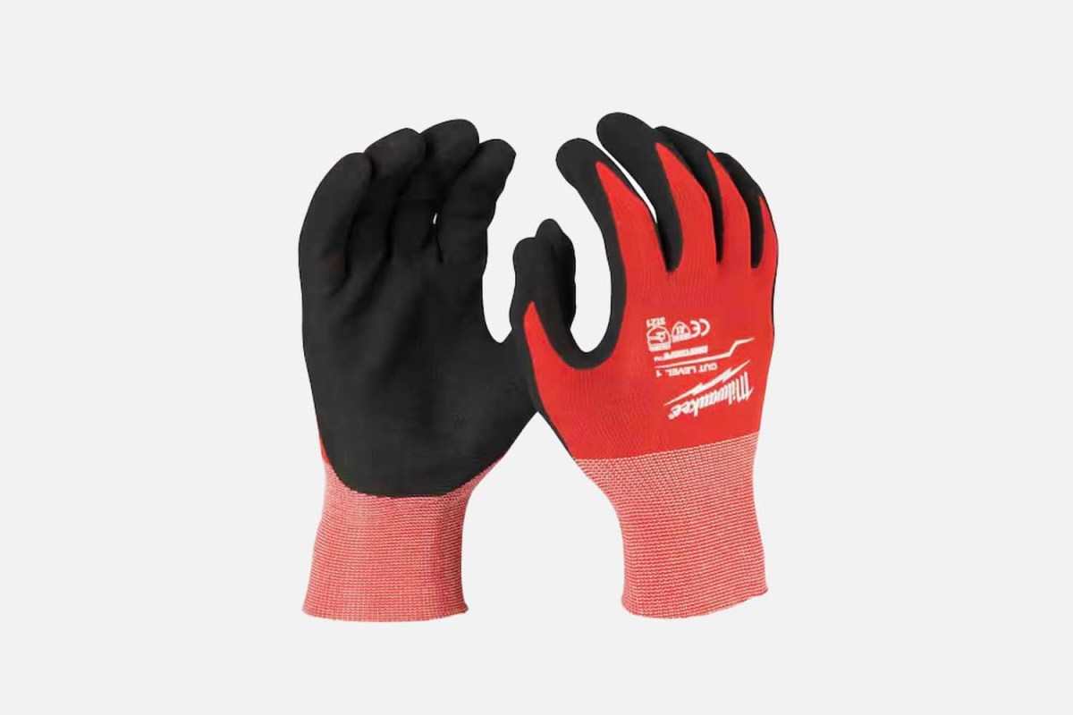 Milwaukee Large Red Nitrile Level 1 Cut Resistant Dipped Work Gloves