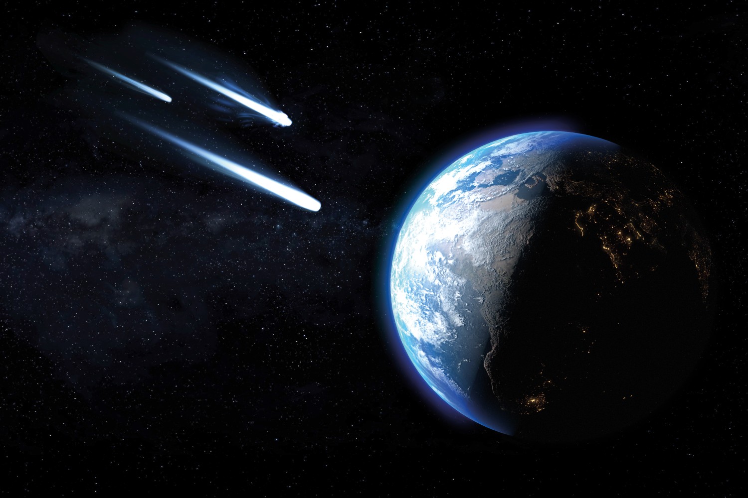 Meteors approaching Earth