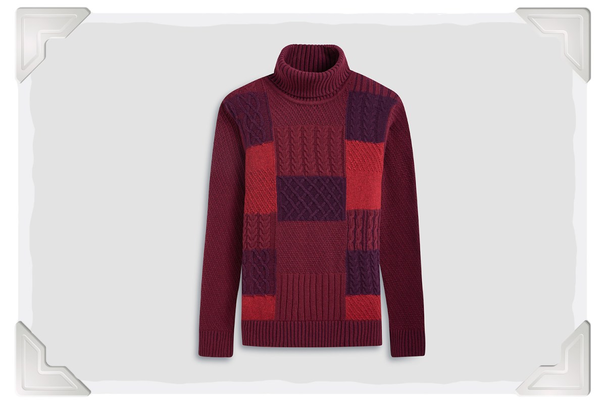 BUGATCHI Mixed Stitch Turtleneck Sweater