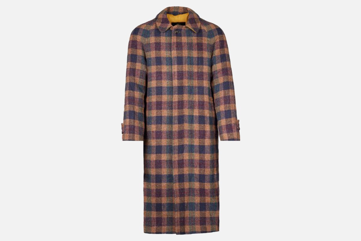 Paul Stuart Shetland Wool A-Line Coat