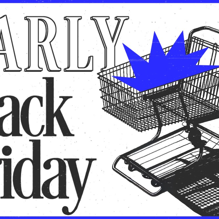 Black Friday Early Deals with an illustration of a shopping cart.