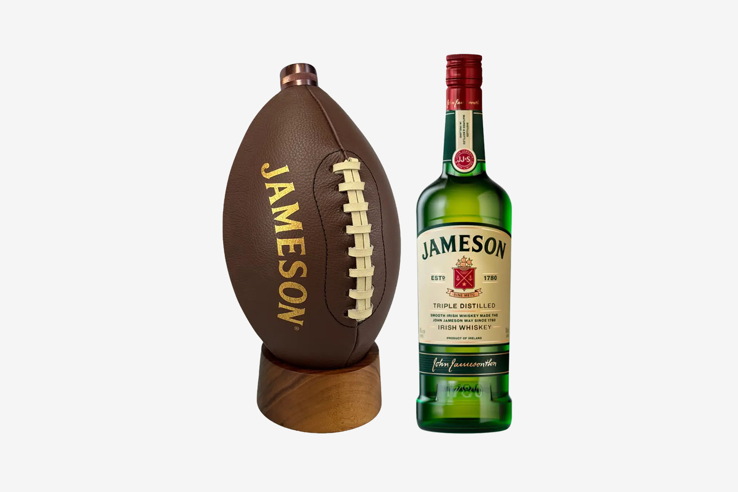 Jameson Irish Whiskey With Football Flask