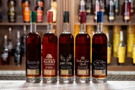 All five whiskeys from the Buffalo Trace Antique Collection 2024, which we tasted and ranked
