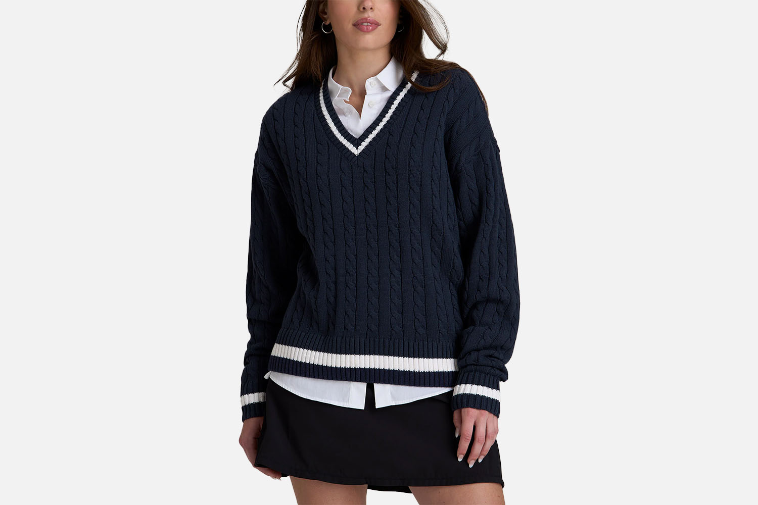 American Tall V-Neck Collegiate Sweater