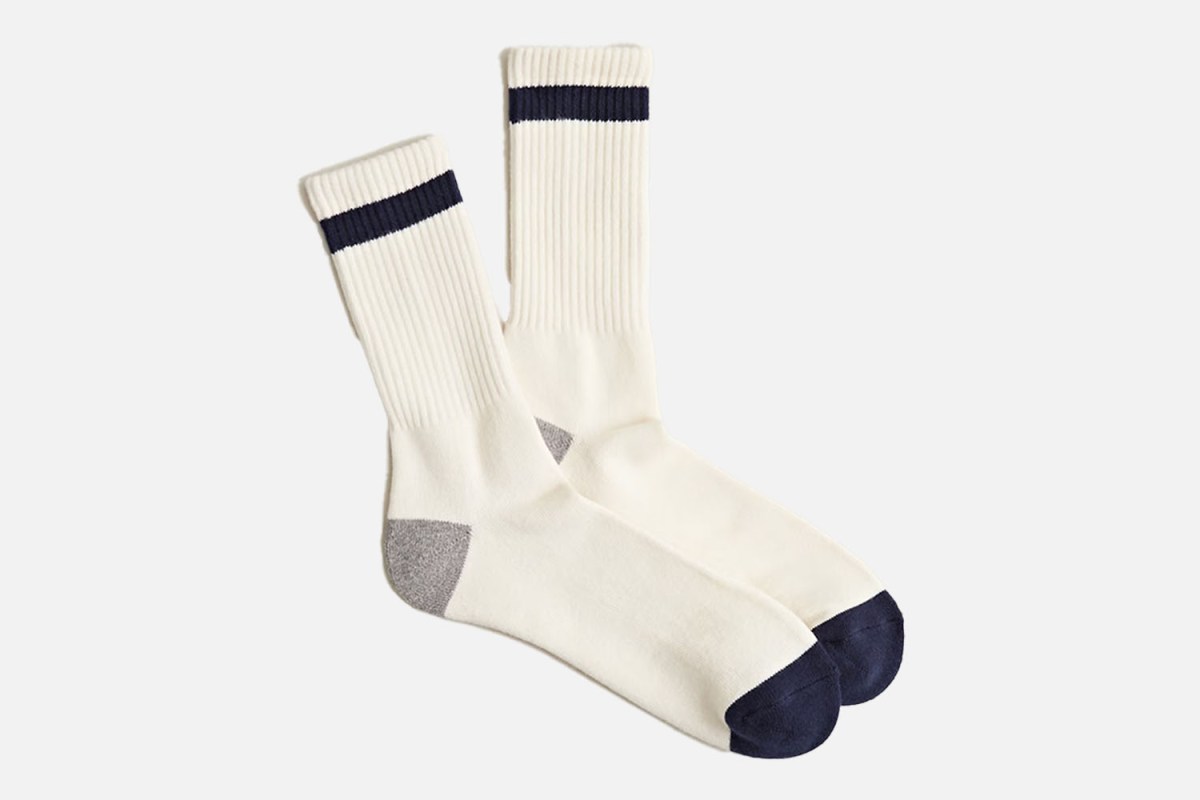 <br>For Channeling a '70s Basketball Pro: J.Crew Athletic Stripe Crew Socks
