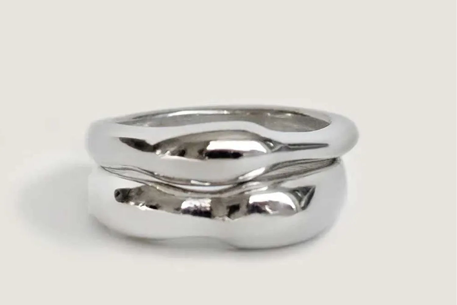 Kinn Petite Hera Sculptural Ring Stack Silver