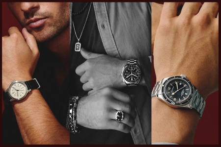 The Bulova Hack Watch [left], Lunar Pilot [center] and Caravelle by Bulova Sea Hunter [right]