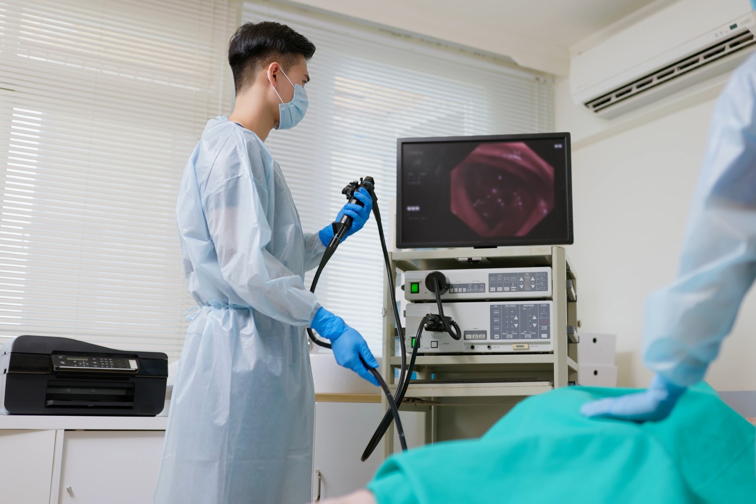 Doctor conducting a colonoscopy