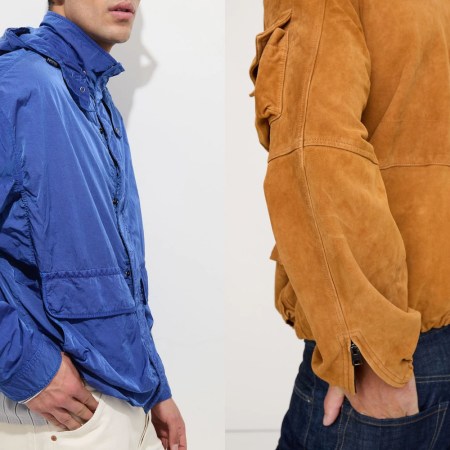 two models wearing lightweight jackets