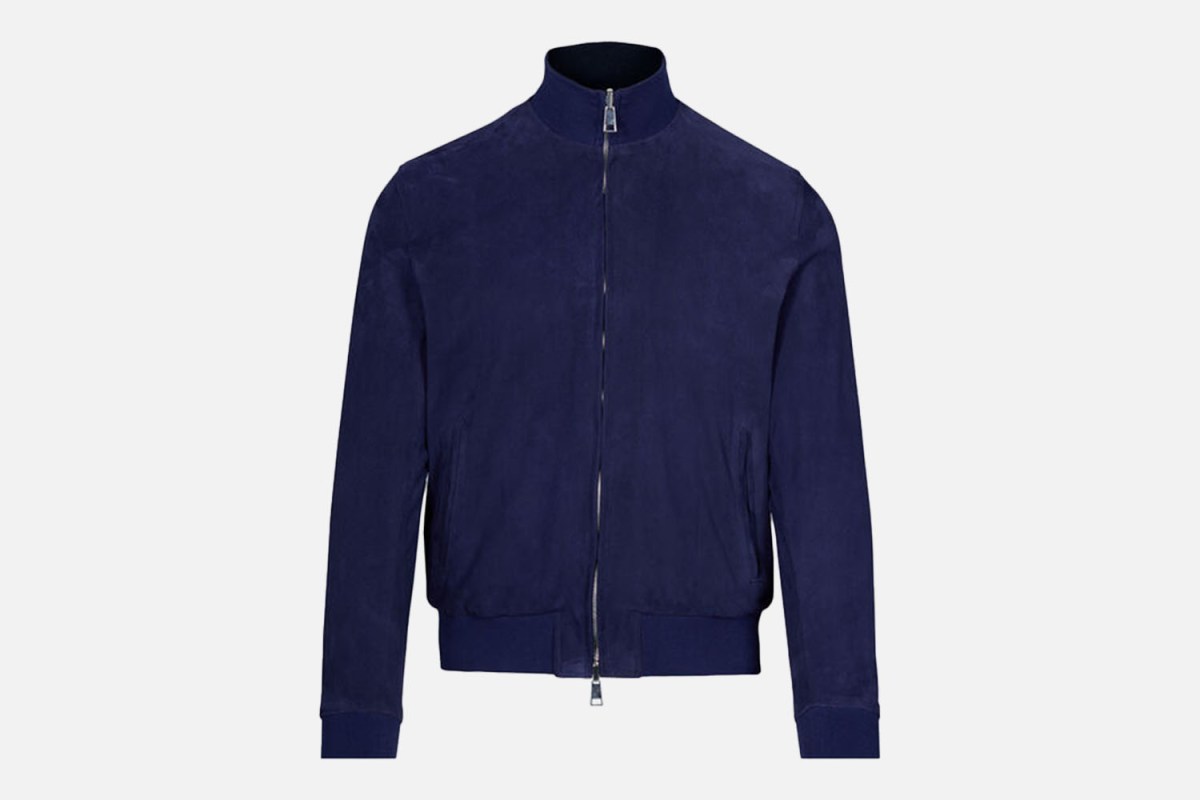Paul Stuart Reversible Suede Bomber Jacket
