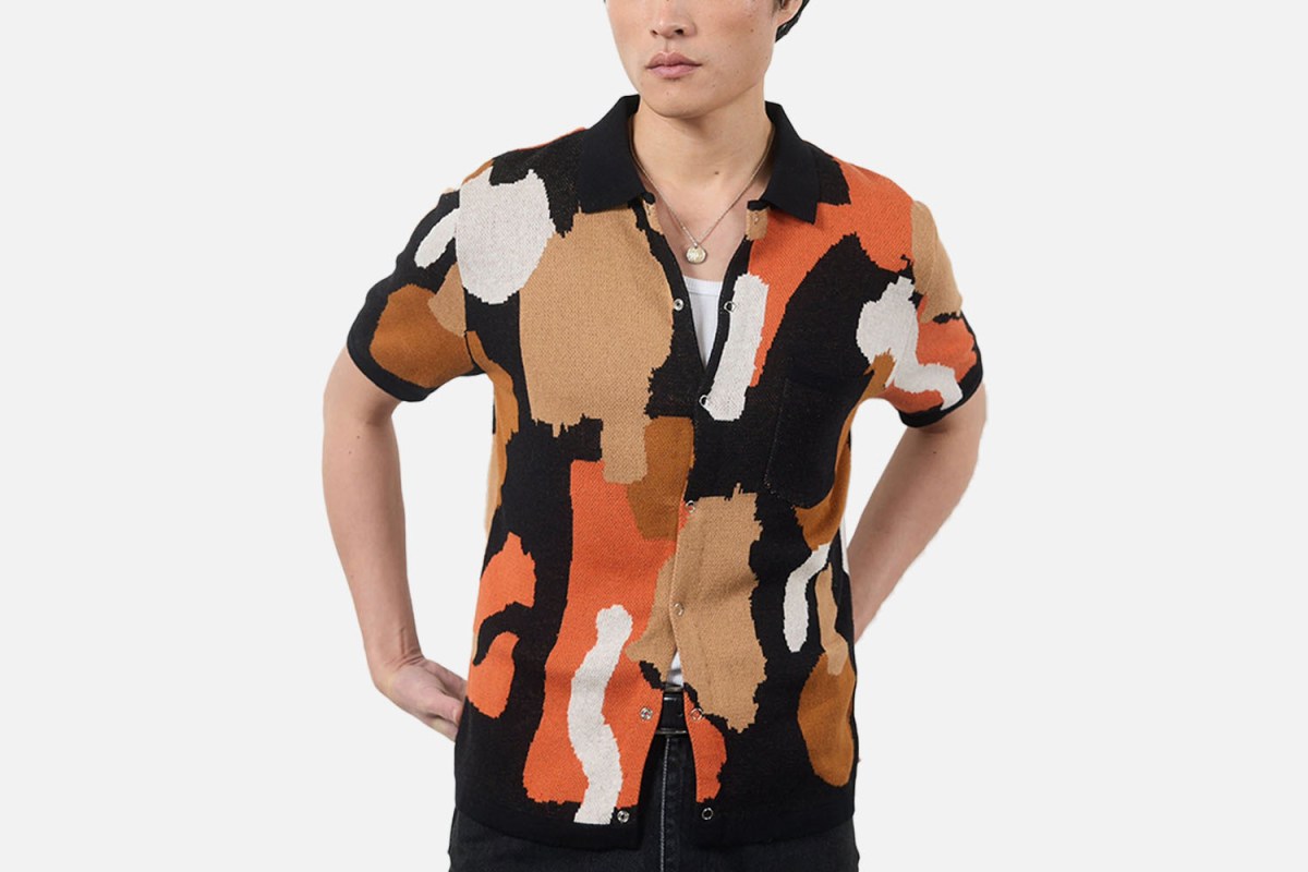 Percival Impressionist Jacquard Knit Shirt