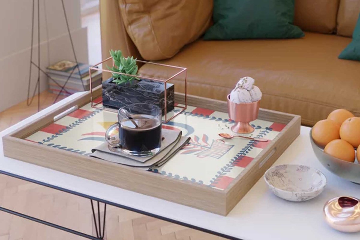 Oh Fine Art Folksy Tulip Serving Tray