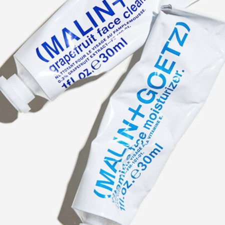 two tubes of Malin+Goetz cleansers
