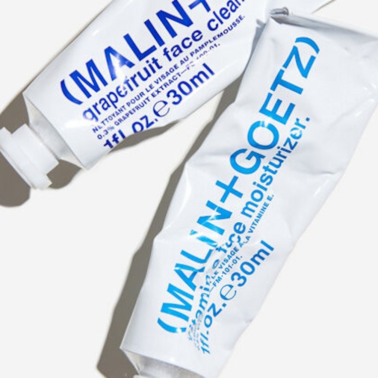 two tubes of Malin+Goetz cleansers