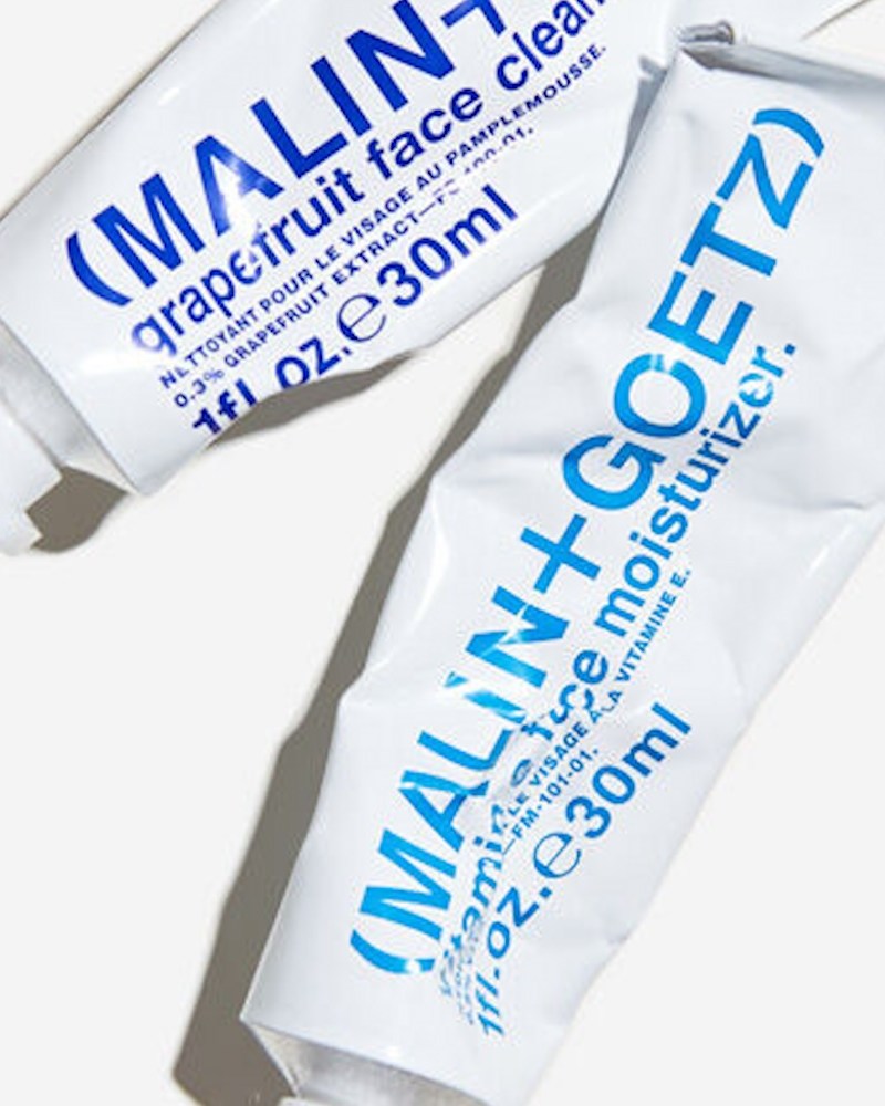 two tubes of Malin+Goetz cleansers