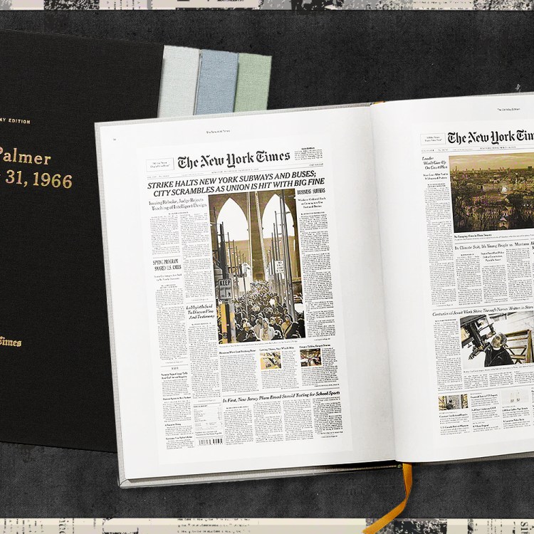 The New York Times Custom Birthday Book, on a newspaper background