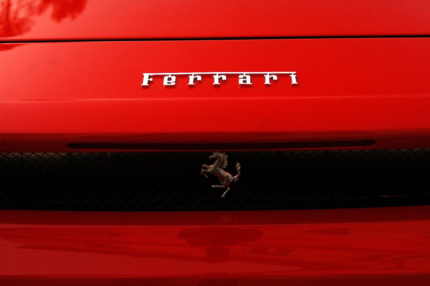 Ferrari logo on car hood