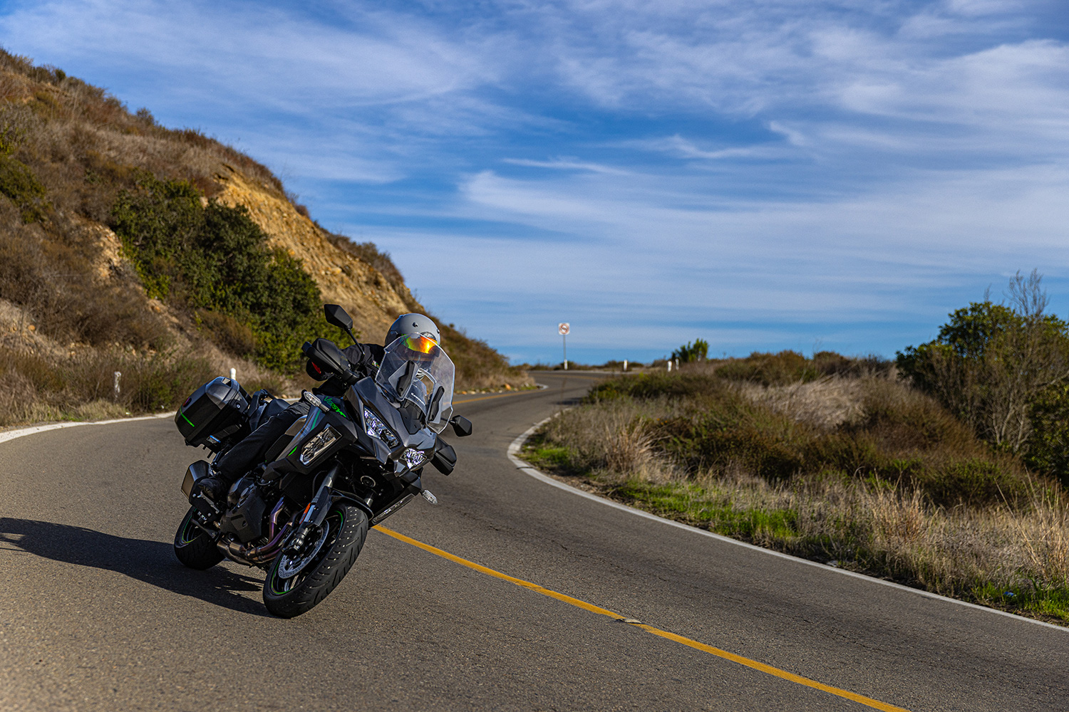 Basem Wasef riding the new Kawasaki Versys 1100 on a trip across the border into Mexico and back