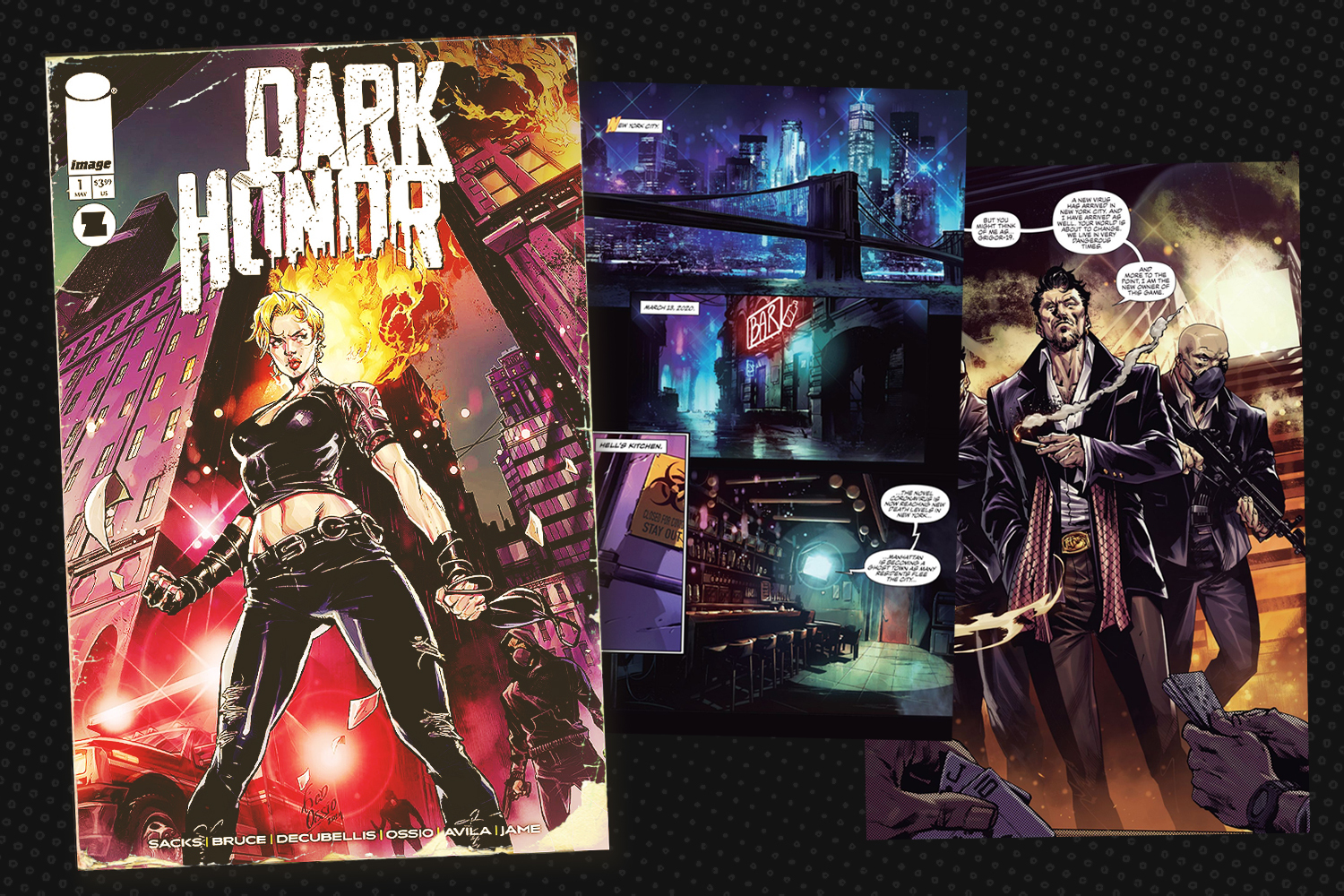 Artwork from the comic book "Dark Honor"