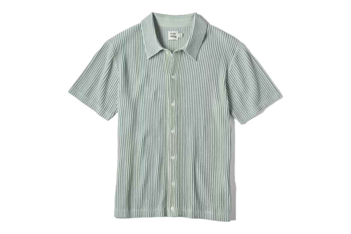 Flint and Tinder Ribbed Button-Up Sweater Polo