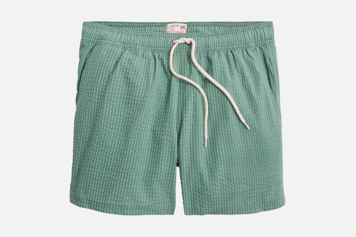 J.Crew 5″ Seersucker Swim Trunk