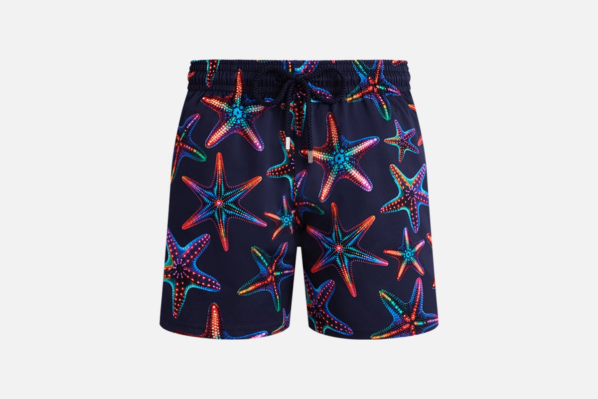 Men Stretch Shorts Swim Trunks Disco Stars