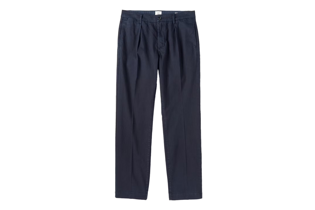 Flint and Tinder Pleated Herringbone Chino