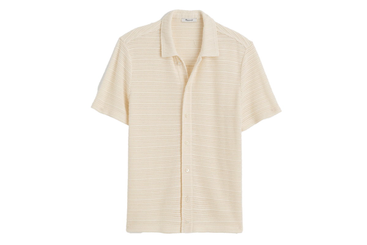 Madewell Jacquard-Knit Short-Sleeve Button-Up Shirt