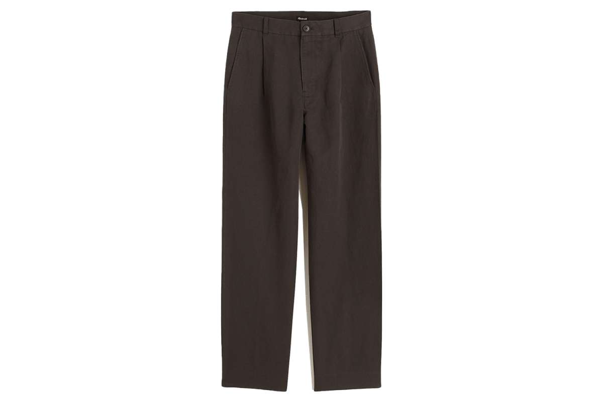Madewell Cotton-Linen Blend Pleated Trousers