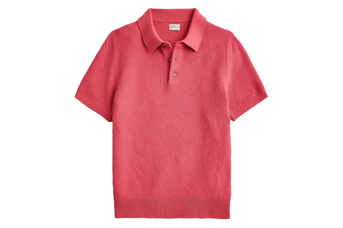 J.Crew Seed-Stitch Cotton Sweater Polo