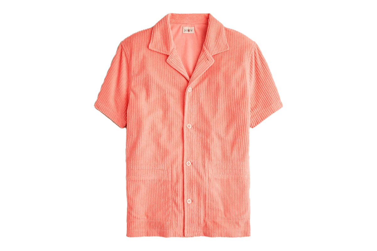 J.Crew Short-Sleeve Corded Terry Camp-Collar Shirt