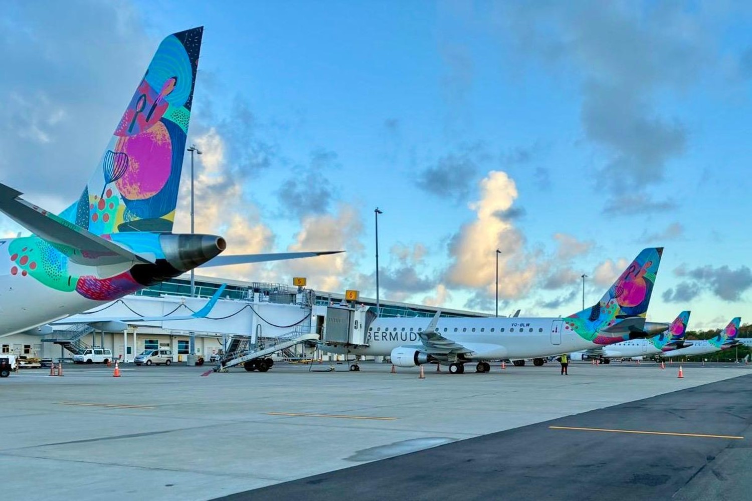 BermudAir planes at the gate at an airport