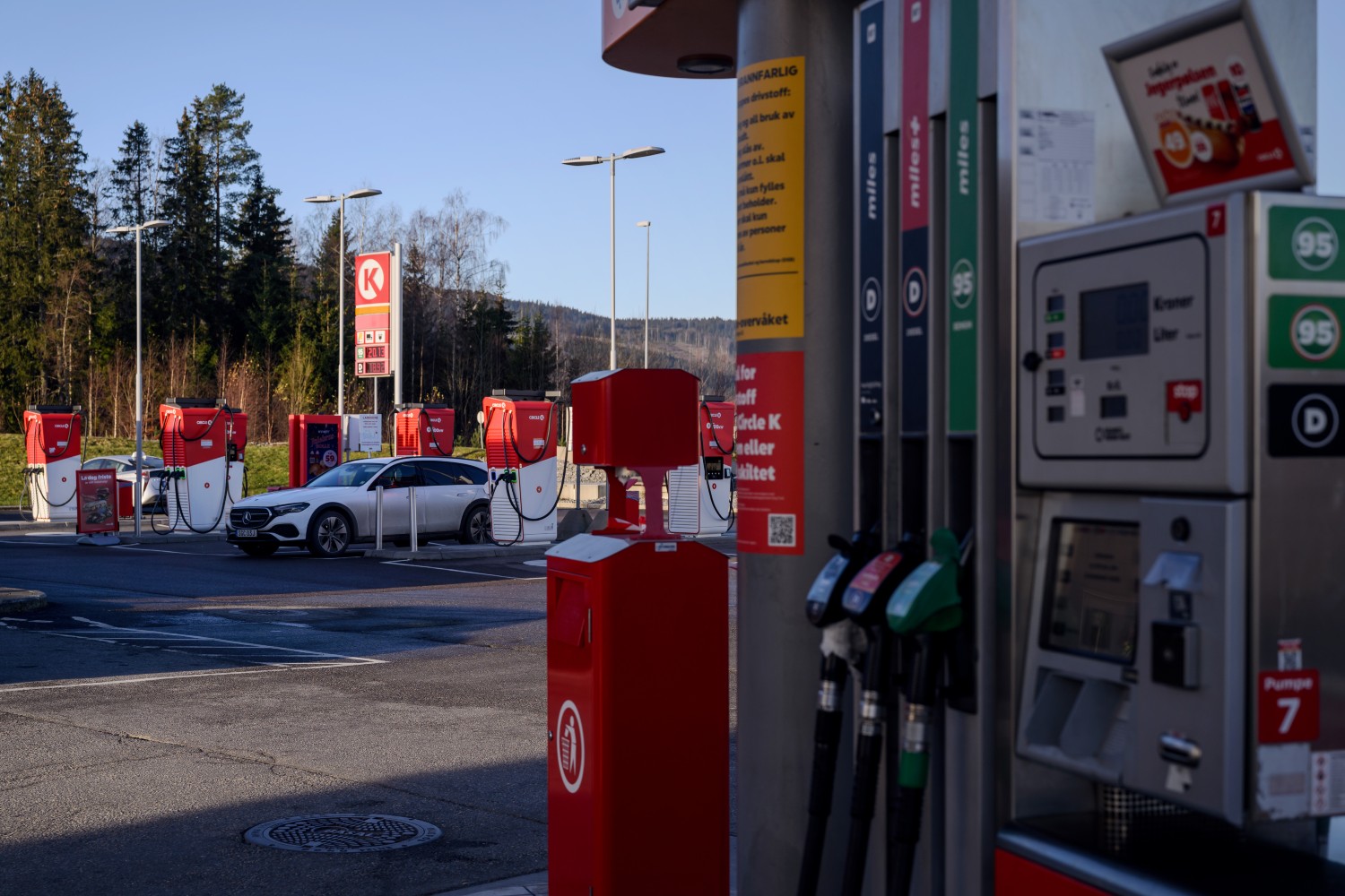 Gas station with EV chargers