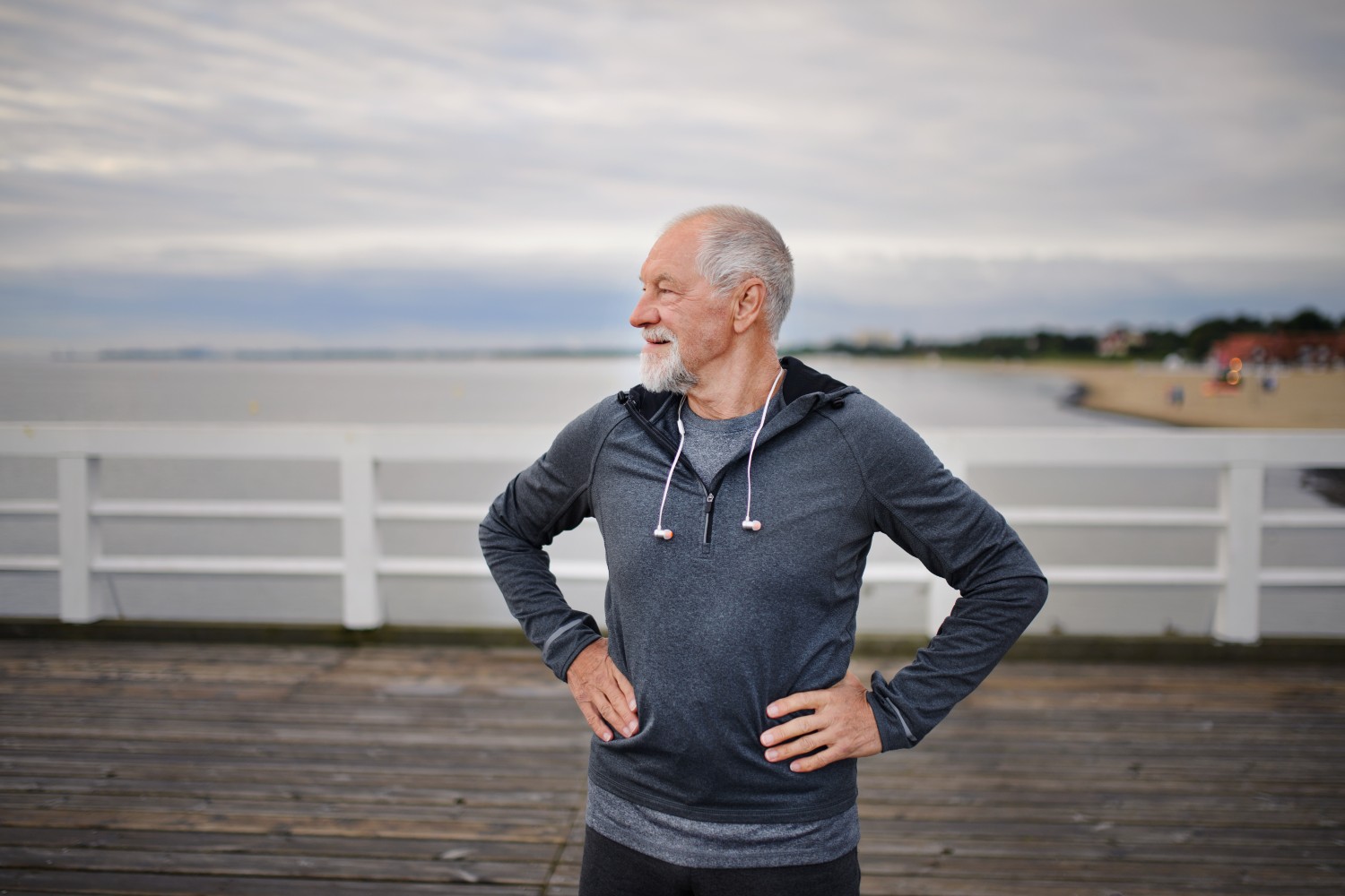 Man breathing while working out
