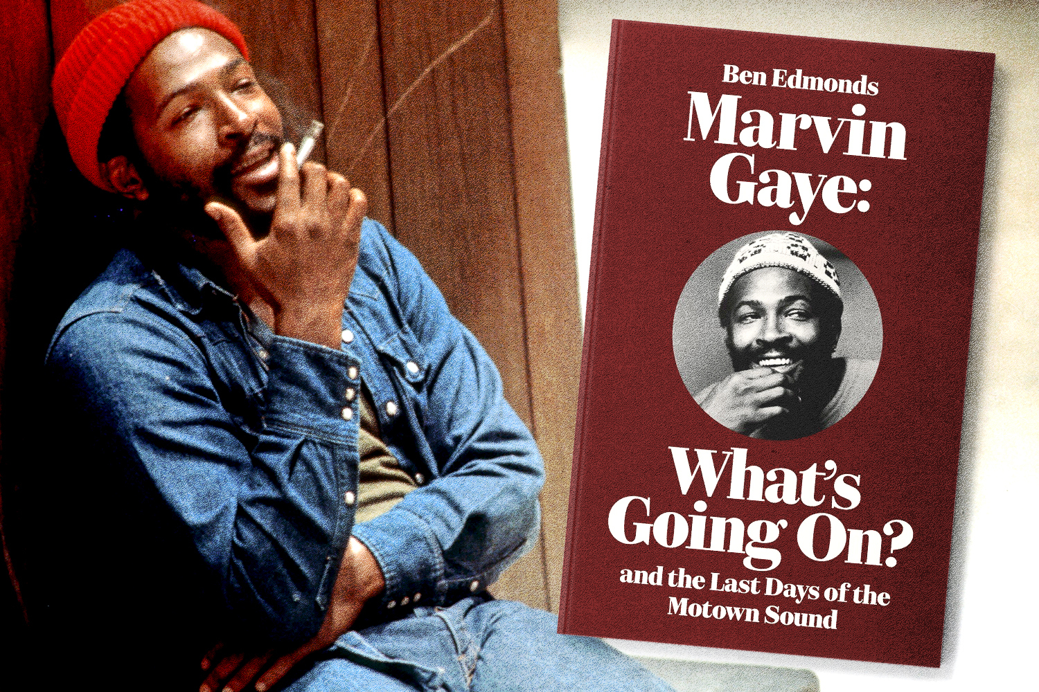 Marvin Gaye and the cover of the book "Marvin Gaye: What's Going On?"