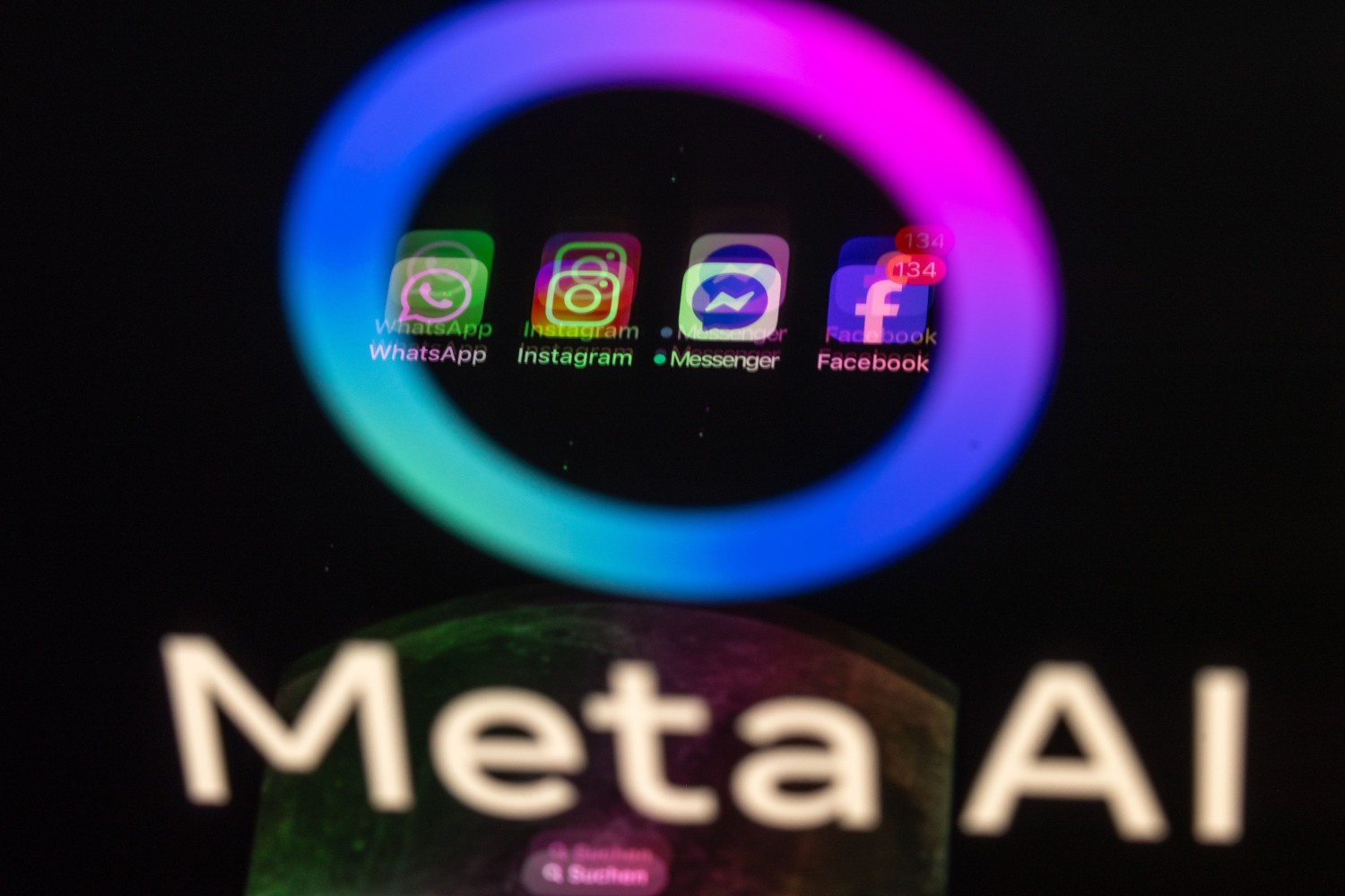 "Meta AI" along with Meta app icons