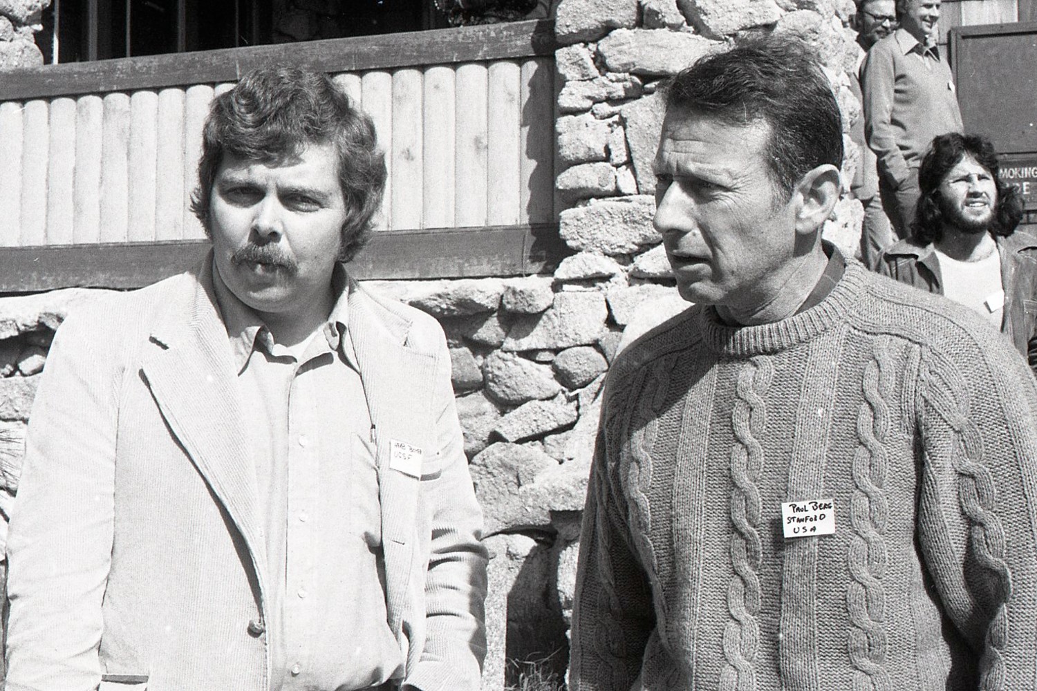 Herbert Boyer (left) and Paul Berg (right) at the conference at Asilomar, February 26, 1975.