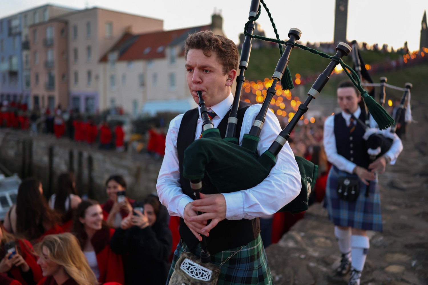 Bagpipers at St Andrews University