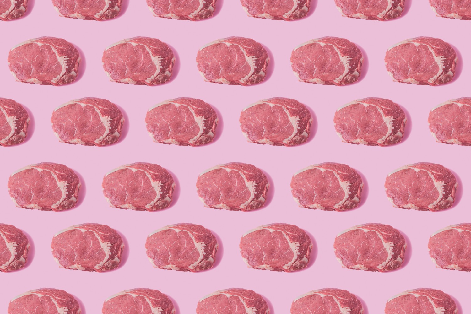 rows and rows of steaks