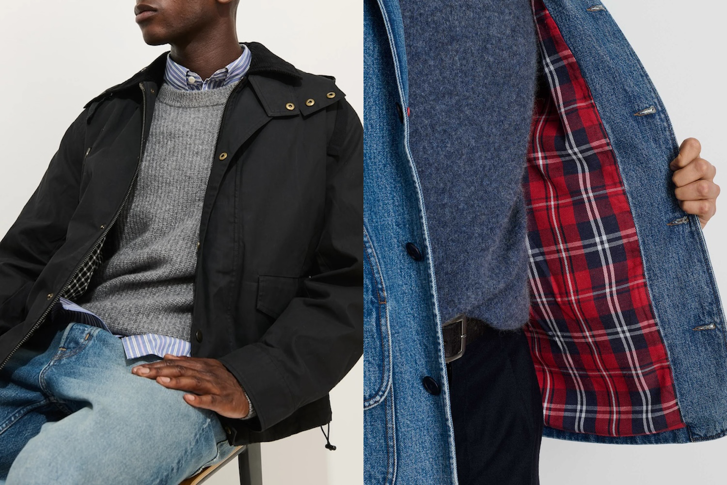 Two models wearing Alex Mill