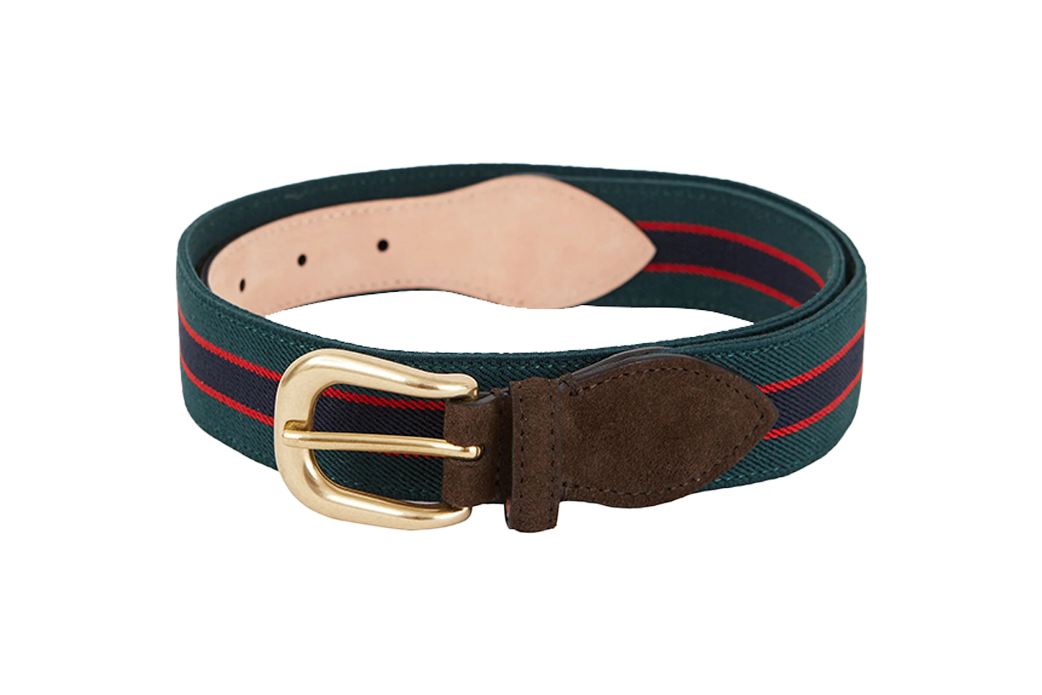Anglo-Italian Webbed Canvas Suede Belt