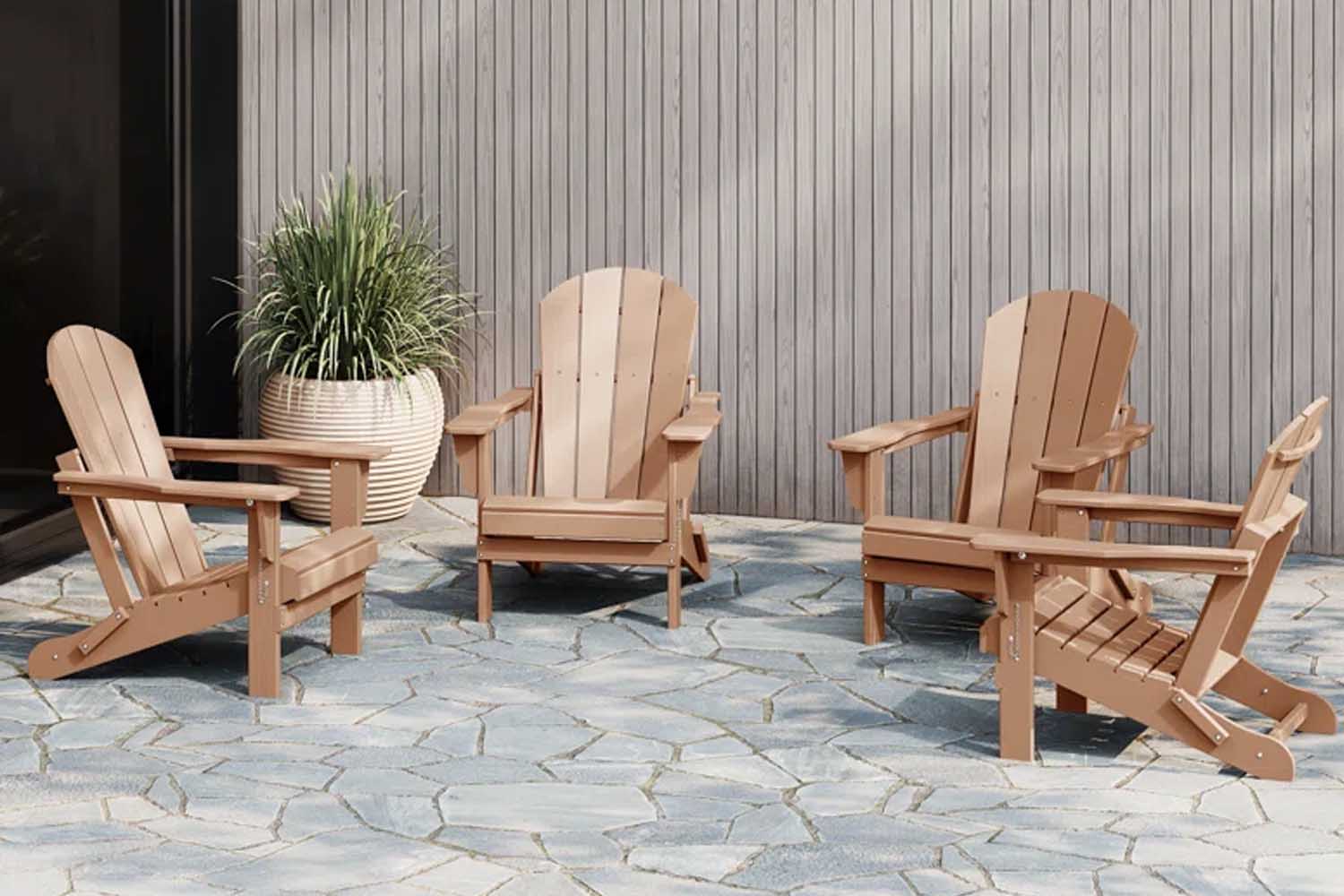 Elland HDPE Folding Adirondack Chair (Set of 4)