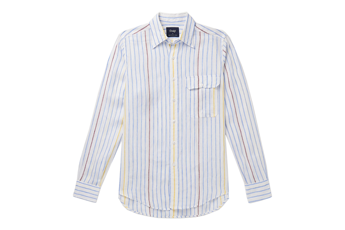 Drake’s Striped Linen Shirt