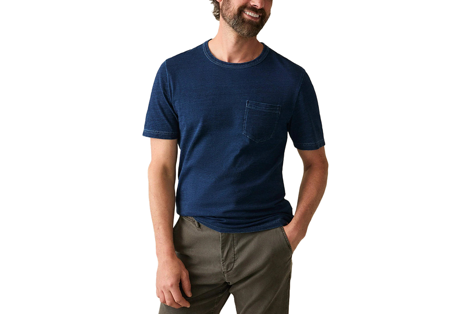 Faherty Short-Sleeve Indigo Pocket Tee