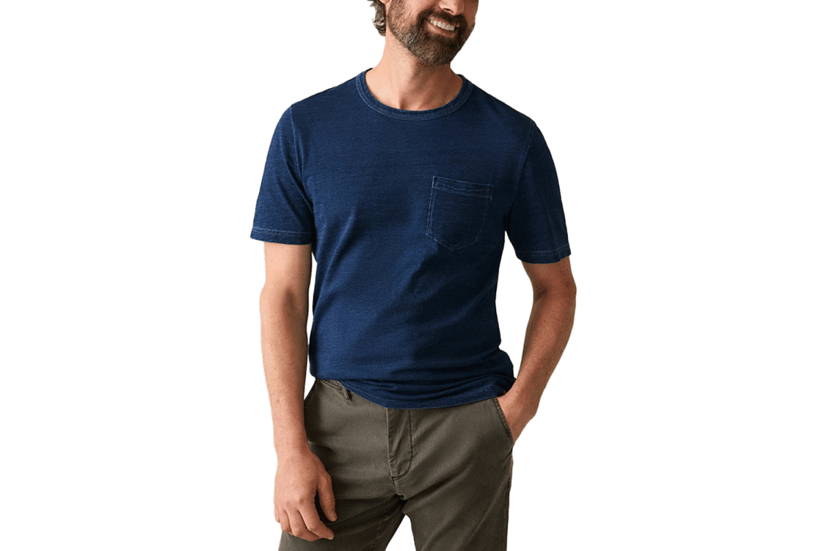Faherty Short-Sleeve Indigo Pocket Tee