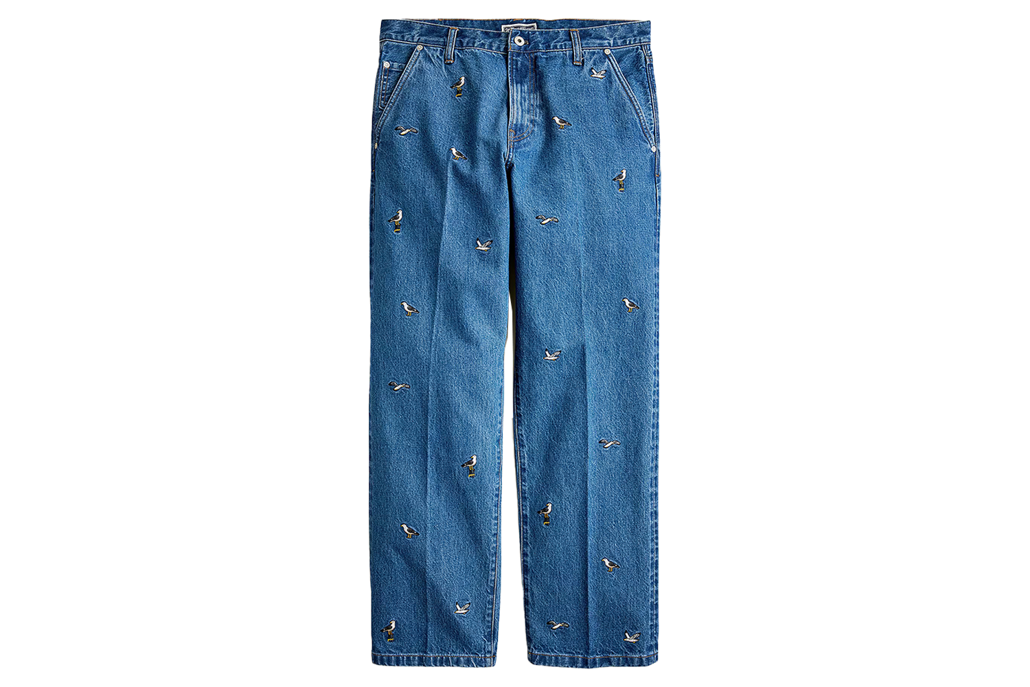 Wallace & Barnes Embroidered Seagull Creased Japanese Denim Jean