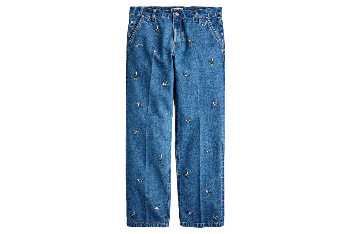 Wallace & Barnes Embroidered Seagull Creased Japanese Denim Jean