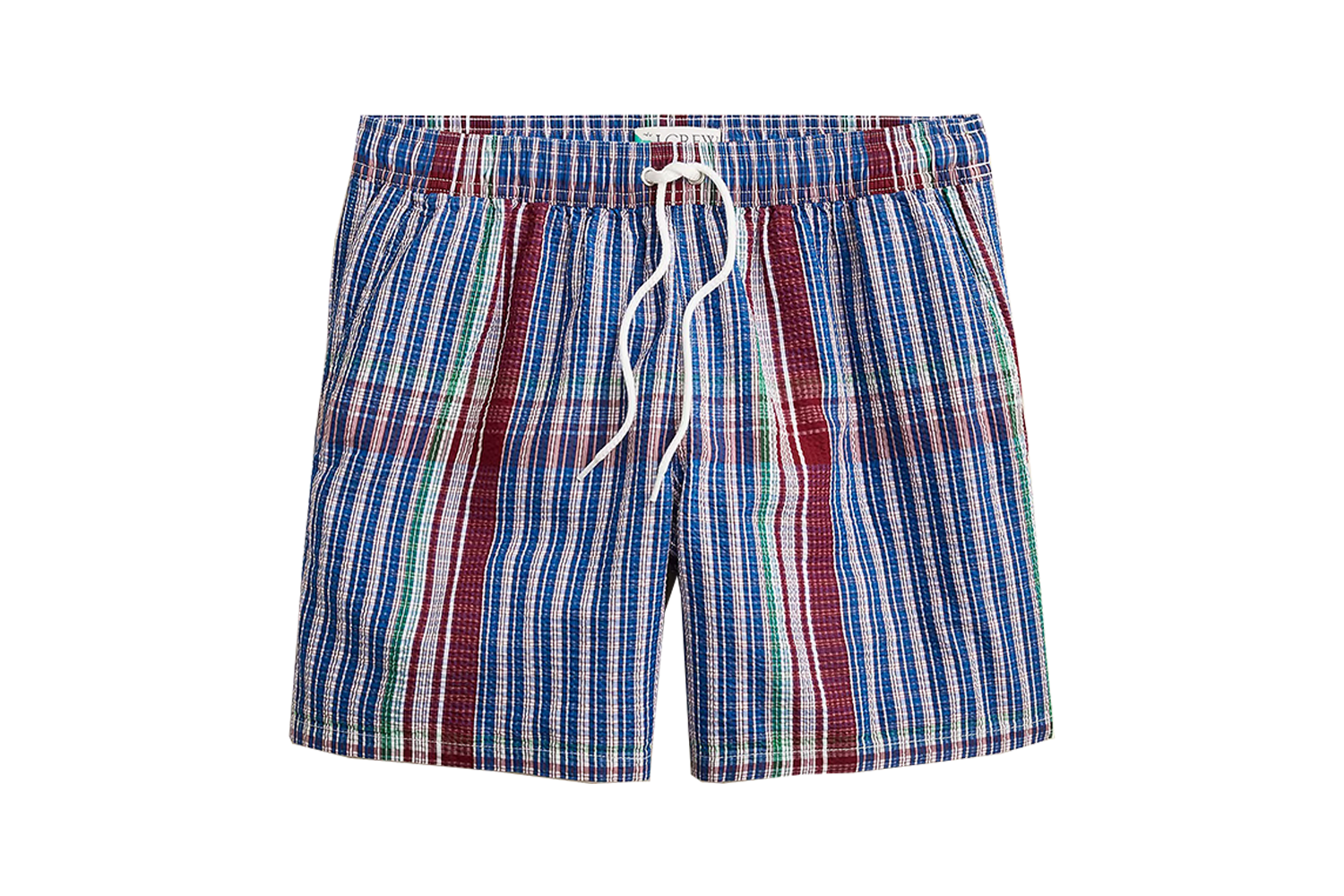 J.Crew Seersucker Plaid 6″ Swim Trunk